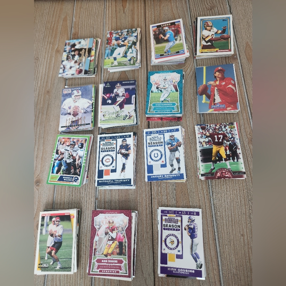 Assorted NFL Football Quarterback Trading Cards Lot Of 227